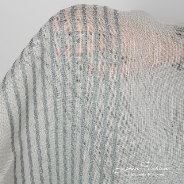 Grey dyed 100% linen fabric.