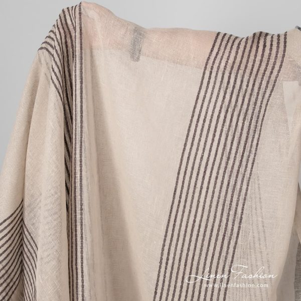 Gauze linen fabric in beige.
