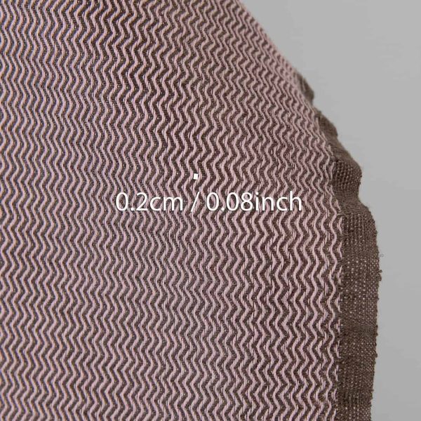 リネンコットン 厚手生地 ライラックとブラウンのジグザグ - 画像 (3)