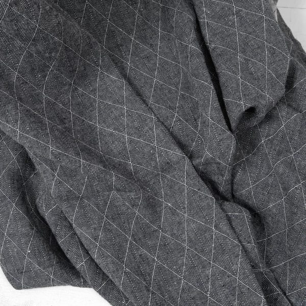 Blue double-sided patterned washed linen fabric product detail