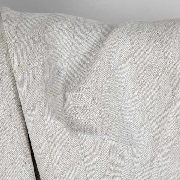 Beige double-sided linen fabric in a diamond pattern product photo