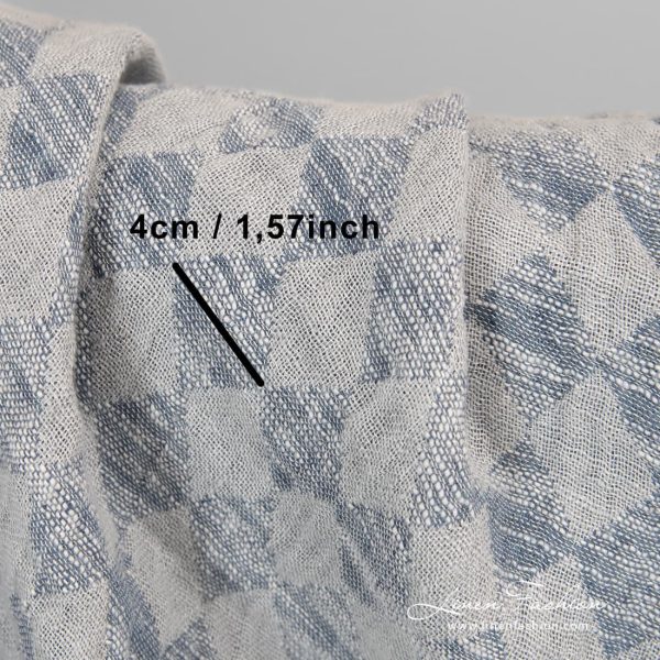 Linen cotton fabric with rhombus.