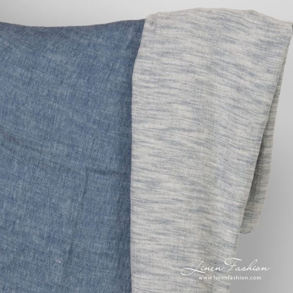 Bluish white linen cotton fabric