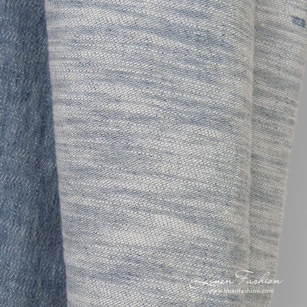 Bluish white linen cotton fabric, washed