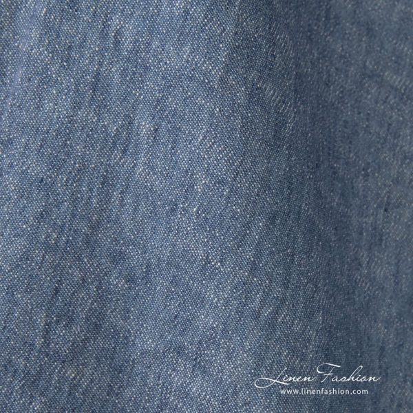 Bluish white linen cotton fabric, fine delicate design, washed