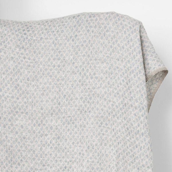 Washed linen cotton fabric in grey-beige diamonds
