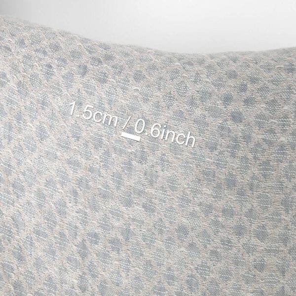 Washed linen cotton fabric in grey-beige diamonds, double-layer