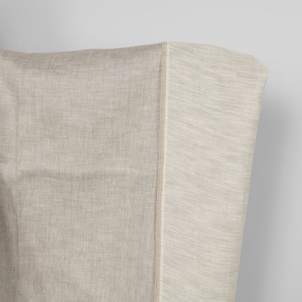 Linen cotton fabric beige grey satin double-sided