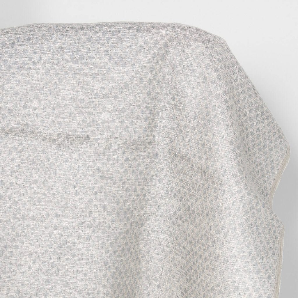 Linen cotton fabric grey beige diamonds double-layer, 150cm