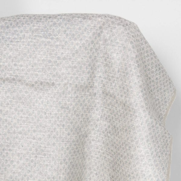Linen cotton fabric grey beige diamonds double-layer, 150cm