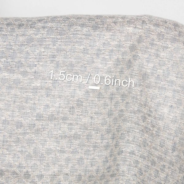 Linen cotton fabric grey beige diamonds, with measurements