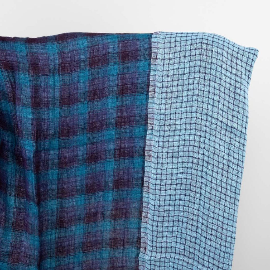 Blue and violet linen fabric