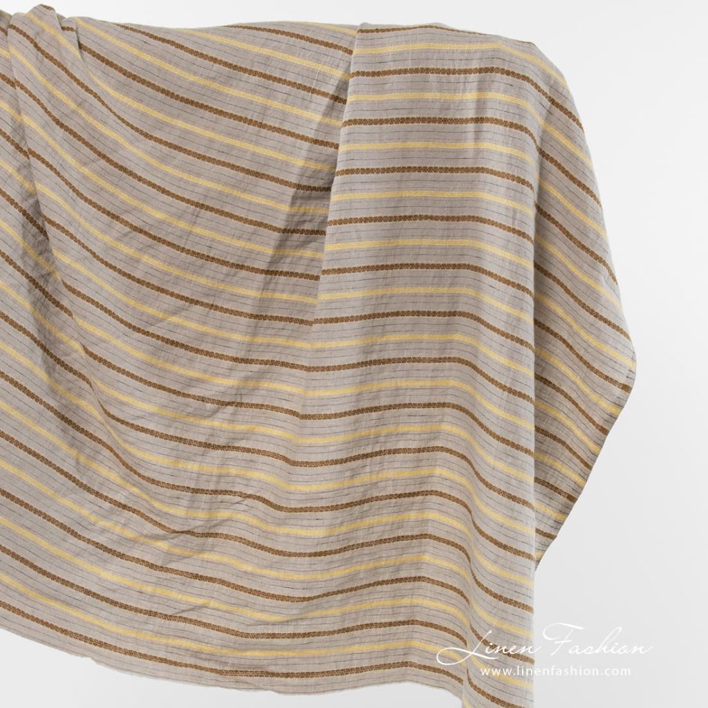 Linen fabric in natural flax colour.