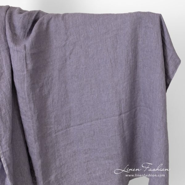 linen violet satin fabric, washed.