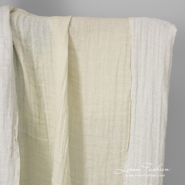 linen doublesided cream fabric, washed.