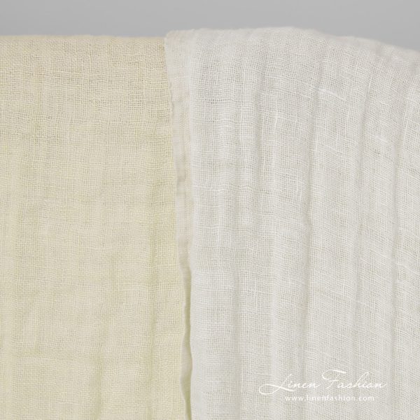 linen doublesided cream fabric, double layer.