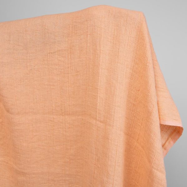 linen washed peach color fabric, panama