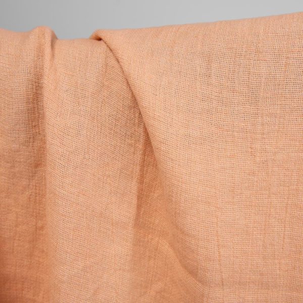 linen washed peach color fabric, weight 230gr/m2.