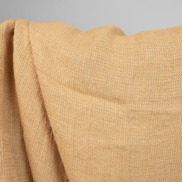 linen waffle fabric golden yellow, 130cm.