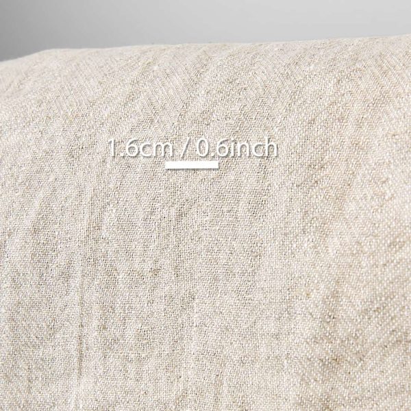 Linen fabric white with undyed herringbone, with measurements