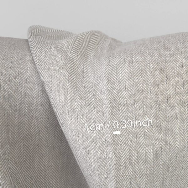 Beige linen fabric, with measurements