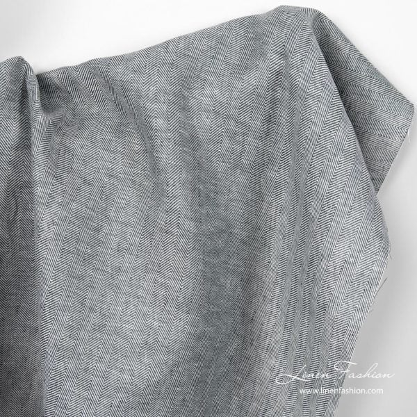 White blue herringbone fabric