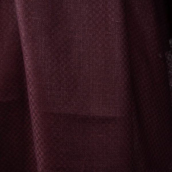 linen bordo fabric in rhombus dobby