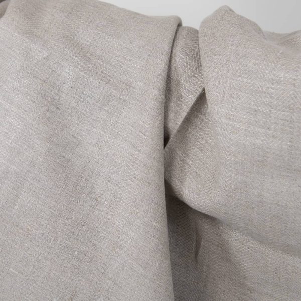 linen natural heringbone