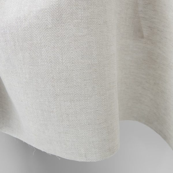 Linen fabric beige in herringbone pattern product photo