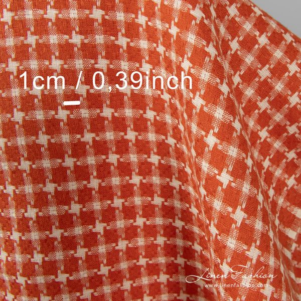 Red dyed pure linen fabric.