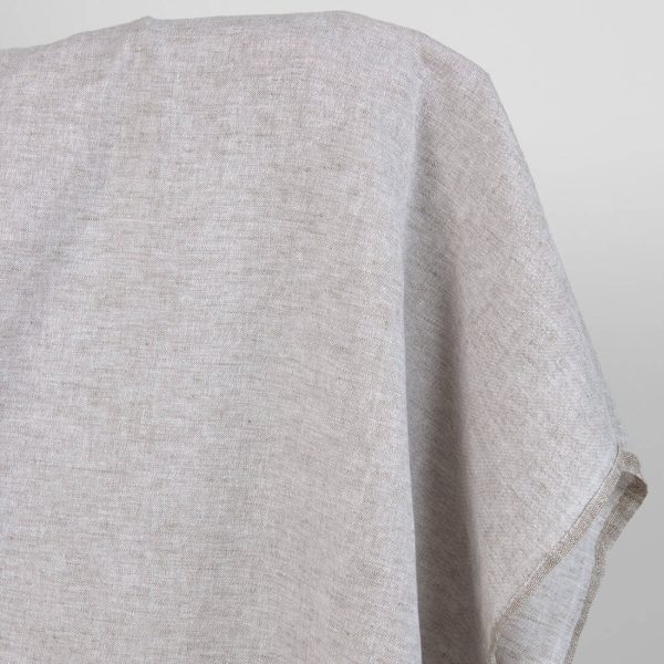 Washed linen cotton fabric greyish brown melange product photo