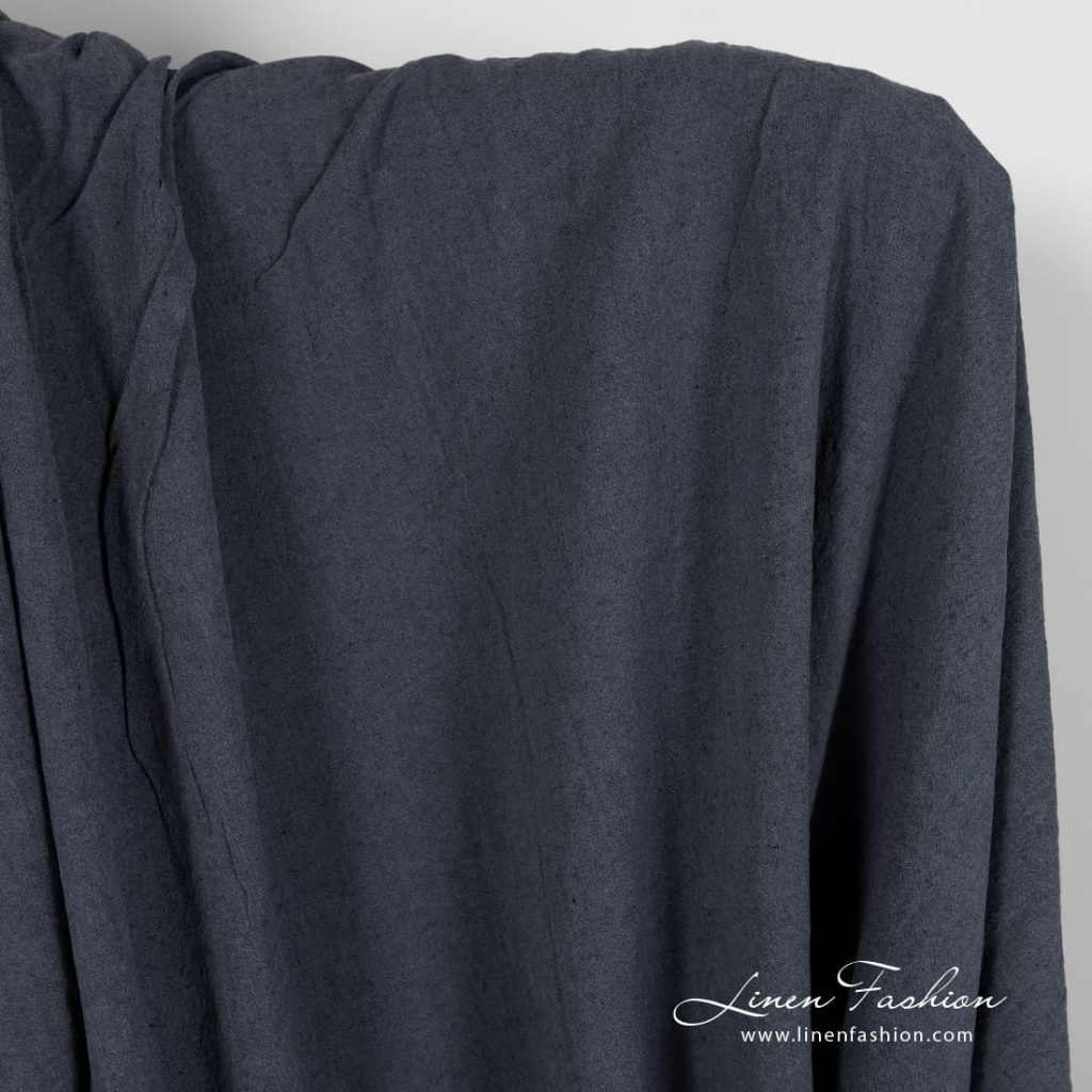 Linen cotton fabric in steel color