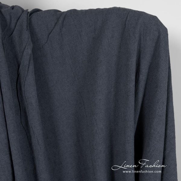 Linen cotton fabric in steel color