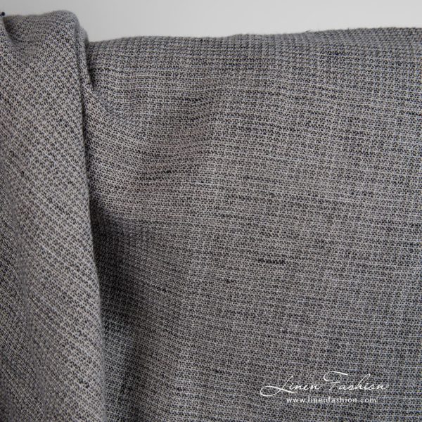 Wide linen cotton fabric in brown, specially washed to increase softness