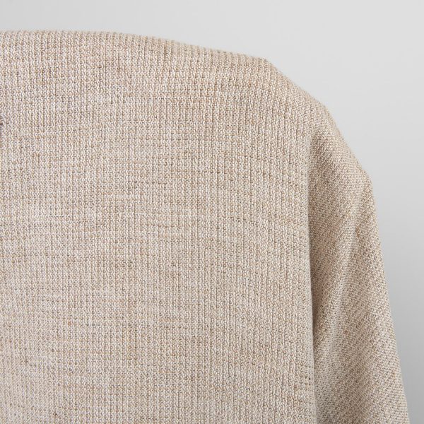 Wide washed linen cotton fabric white and brown, dobby