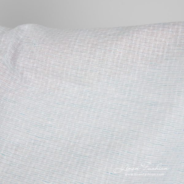 Linen cotton fabric blueish white pattern product photo