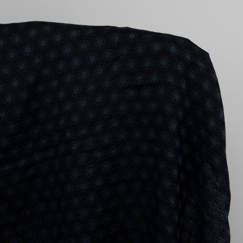 Black linen wool fabric