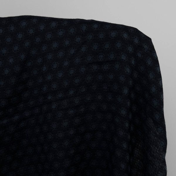 Black linen wool fabric