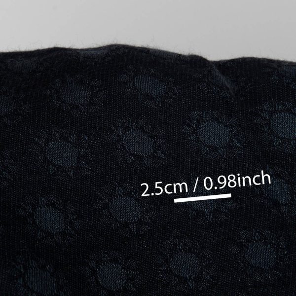 Black linen wool fabric, with sun pattern