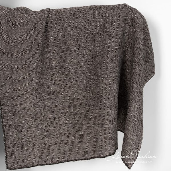 Linen cotton black fabric