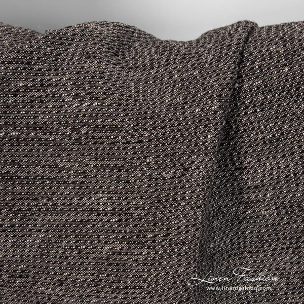 Linen cotton black melange fabric
