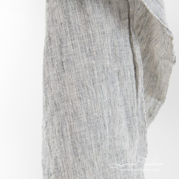 Grey linen cotton fabric.