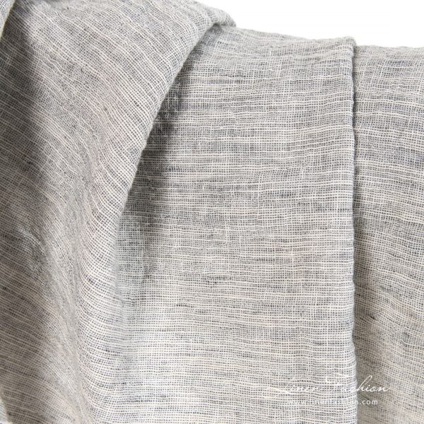 Wide grey linen cotton fabric.