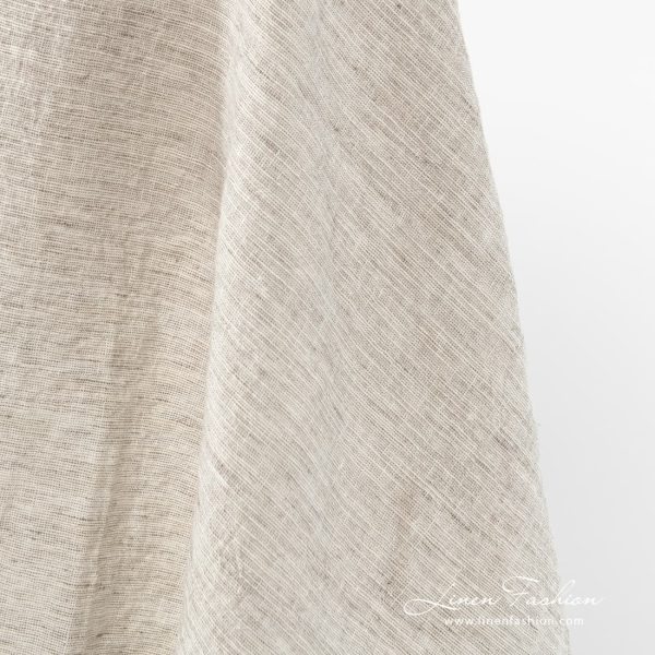 Brownish grey linen-cotton fabric, wide.