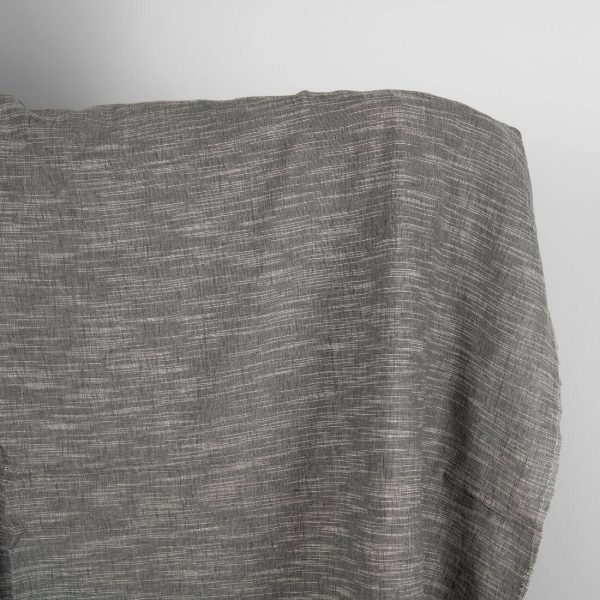 Dark grey linen blend fabric washed