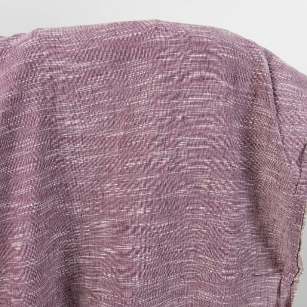 linen cotton purple washed fabric, striped