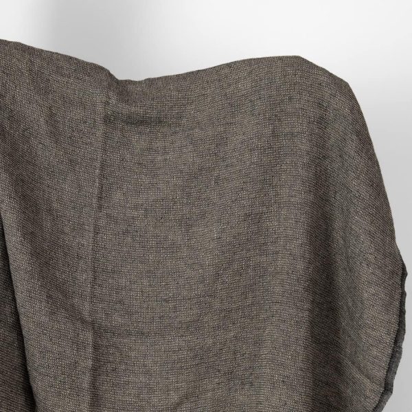 linen wool waffle fabric, blac and sand.