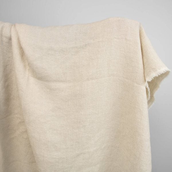 linen wool waffle sand fabric