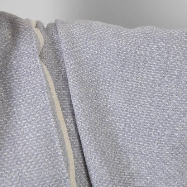 Washed linen wool fabric violet and white small pattern, 145cm width
