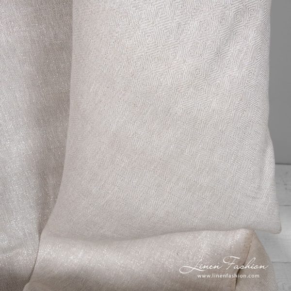 Linen grey fabric with diamond pattern